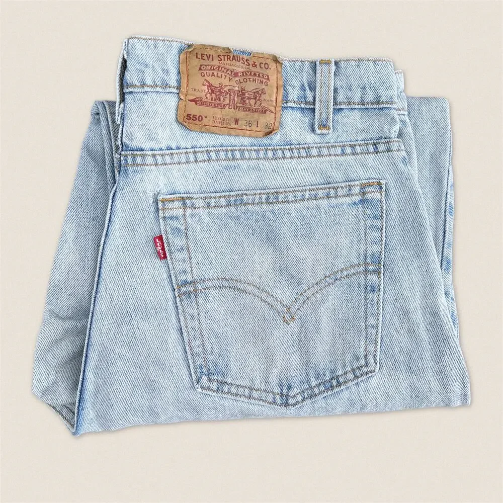 Vintage 90s 550 Levi’s Jeans Relaxed Fit Tapered Leg - Size 34 x 31‎